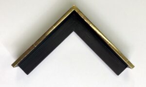 23k gold water-gilded tray frame with aniseed black paint